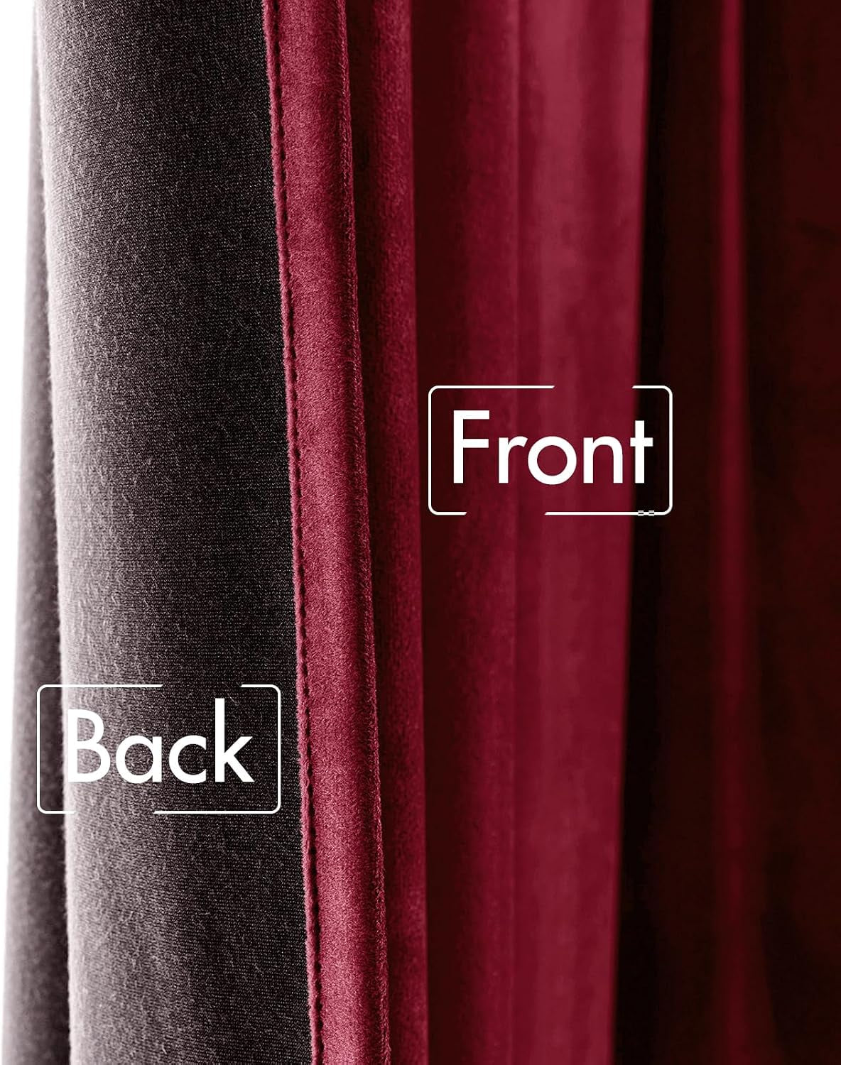 Velvet Curtains 52X84 Inches 2 Panels Burgundy Red Blackout Curtains