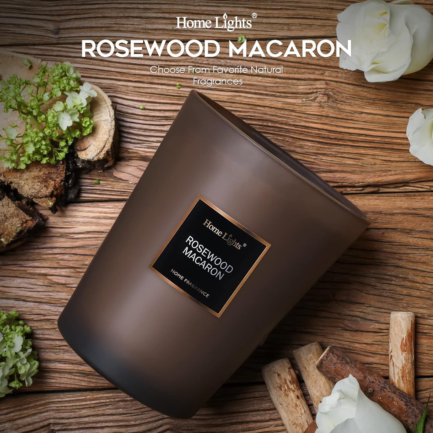  Rosewood Macaron HomeRight's Scented Candles | Large Jar Candle - 33.3 Oz.