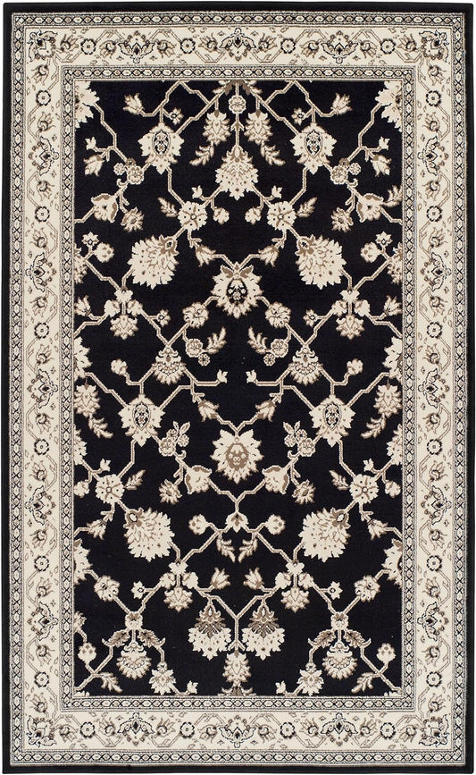 Elegant Kingfield Collection Area Rug - Black, 2' X 3' Rug