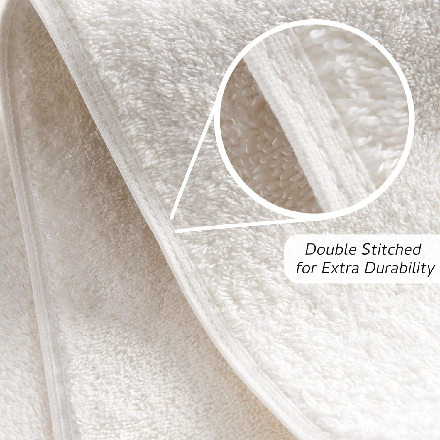 Premium 6 Piece Towel Set, 100% Turkish Cotton Soft Absorbent Towels (Cream White, 6 Piece Towel Set)