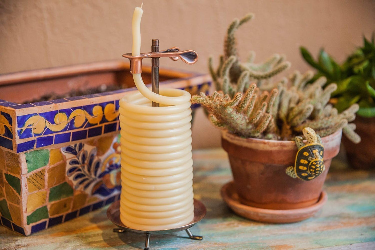 80-Hour Vertical Candle, Eco-Friendly Natural Beeswax with Cotton Wick