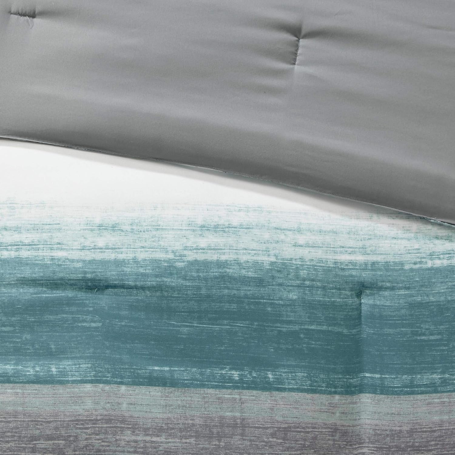 Essentials Cal King Comforter Set, Bed in a Bag, Watercolor Print Coastal Comforter & Chambray Cotton Sheet Set (104 in X 92 In) 9 Piece
