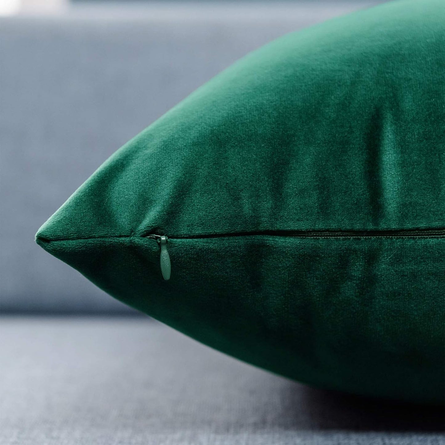 Decorative Pillow Covers Set of 2 Velvet Throw Pillow Covers, Dark Green,12X20 Inch