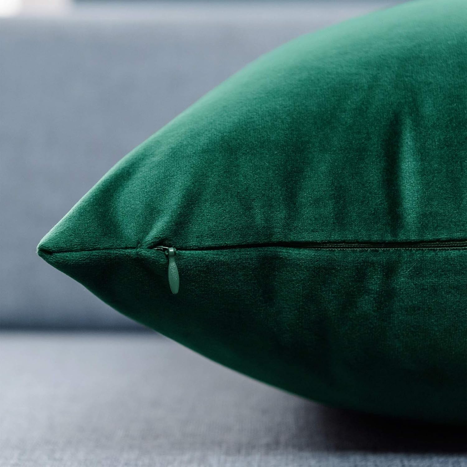 Decorative Pillow Covers Set of 2 Velvet Throw Pillow Covers, Dark Green,12X20 Inch