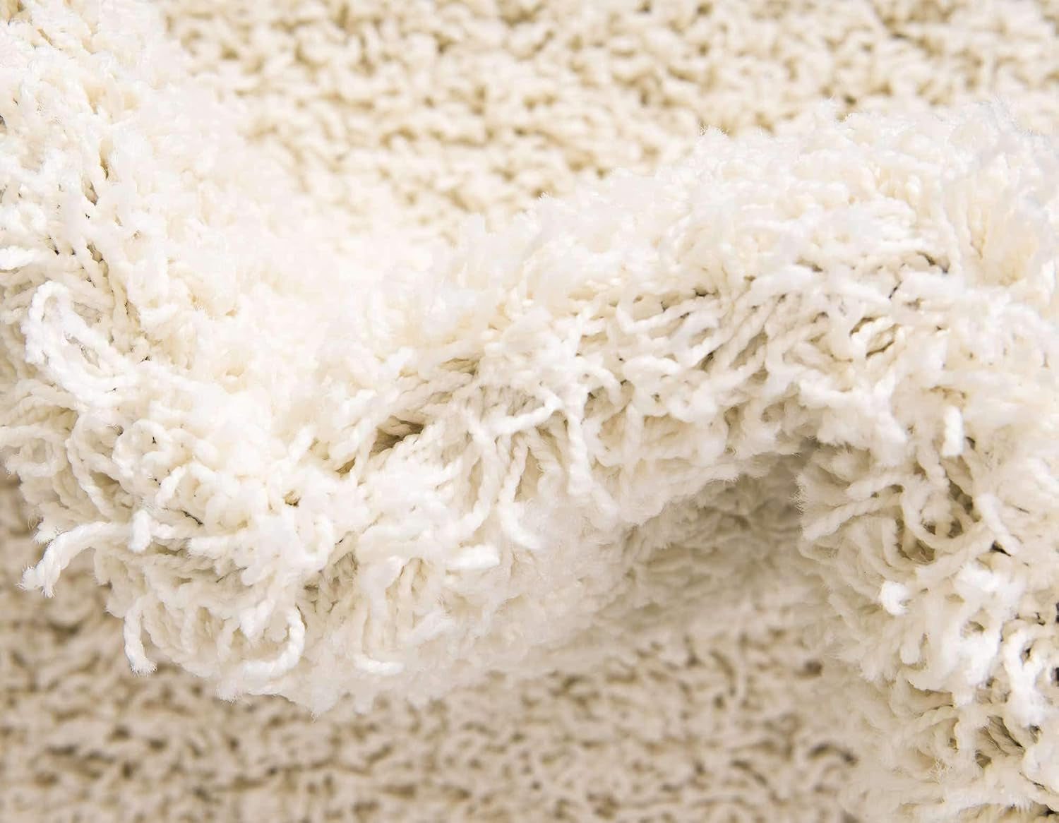 Solid Shag Area Rug (3' 3" X 5' 3" Rectangle, Pure Ivory)