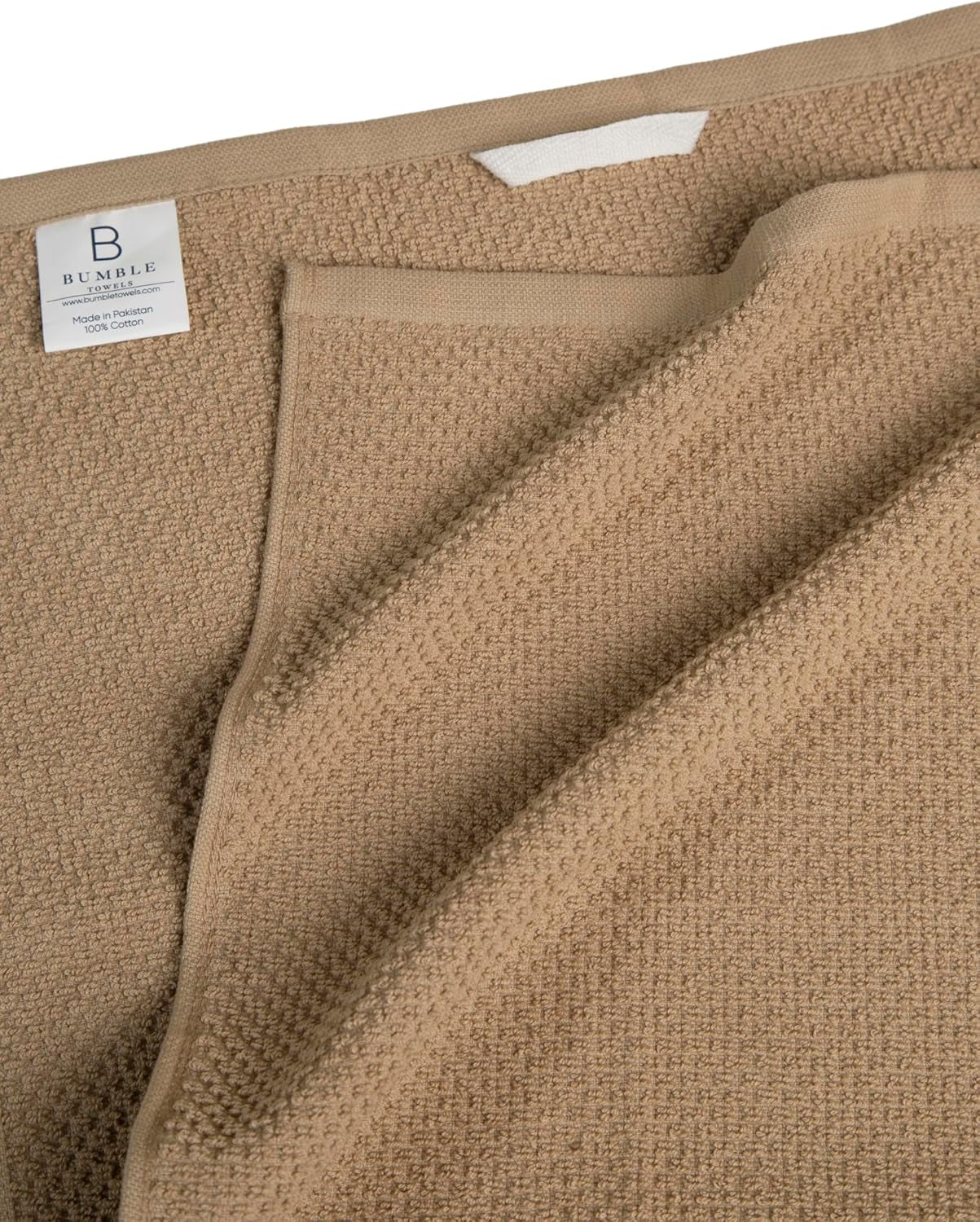 Premium Kitchen Towels (16”X 26”, 6 Pack) Large Cotton Kitchen Hand Towels, Popcorn Striped Design,Tan