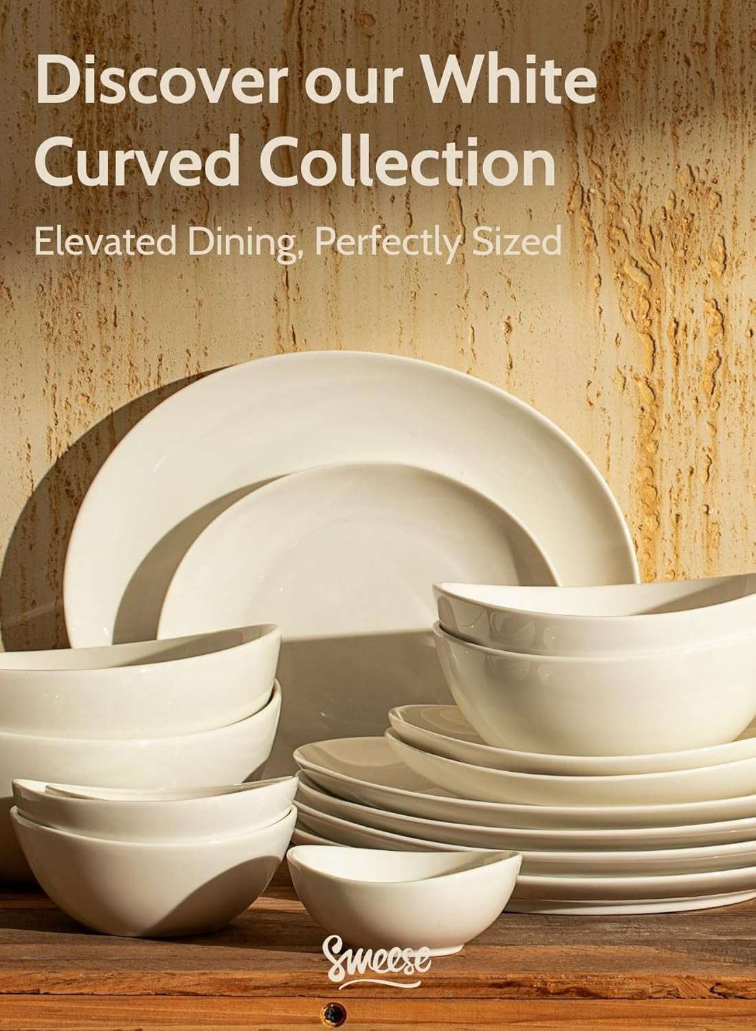 42Oz Porcelain Serving Bowls - Set of 4, 8-Inch White Bowls 