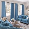 Denim Blackout Curtains for Living Room 84 Inch Length - Thermal Insulated with Grommet Room Darkening Window Drapes for Bedroom Dining, 2 Panels, 52 X 84 Inch