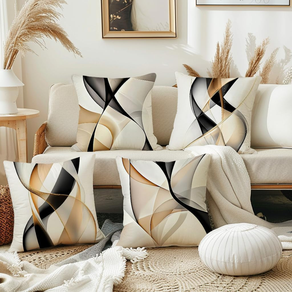 Modern Abstract Geometric Throw Pillow Cover, 18X18 Inch