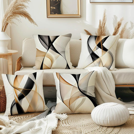 Modern Abstract Geometric Throw Pillow Cover, 18X18 Inch
