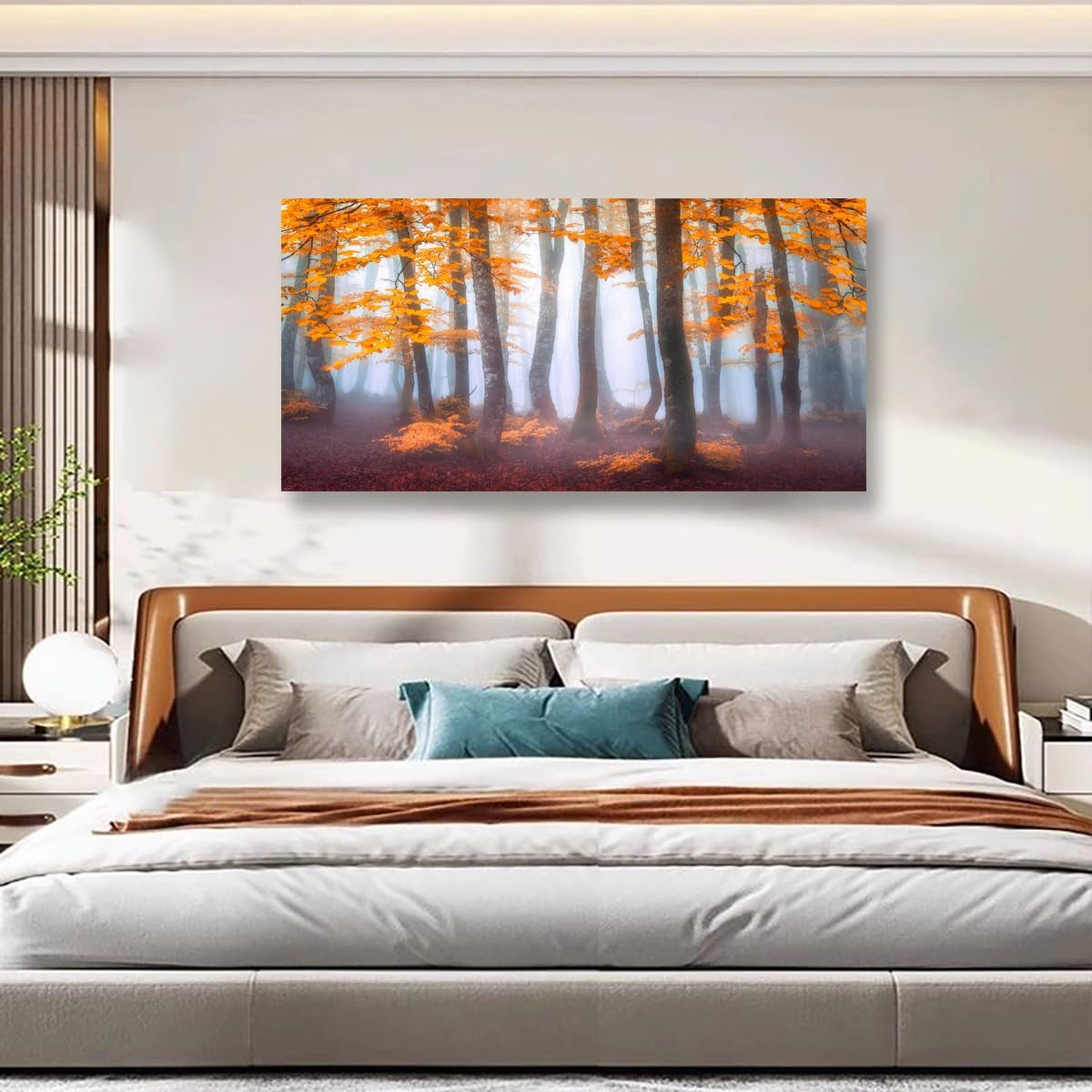 Orange Maple Leaf Tree Canvas Wall Art - 20In * 40Inch