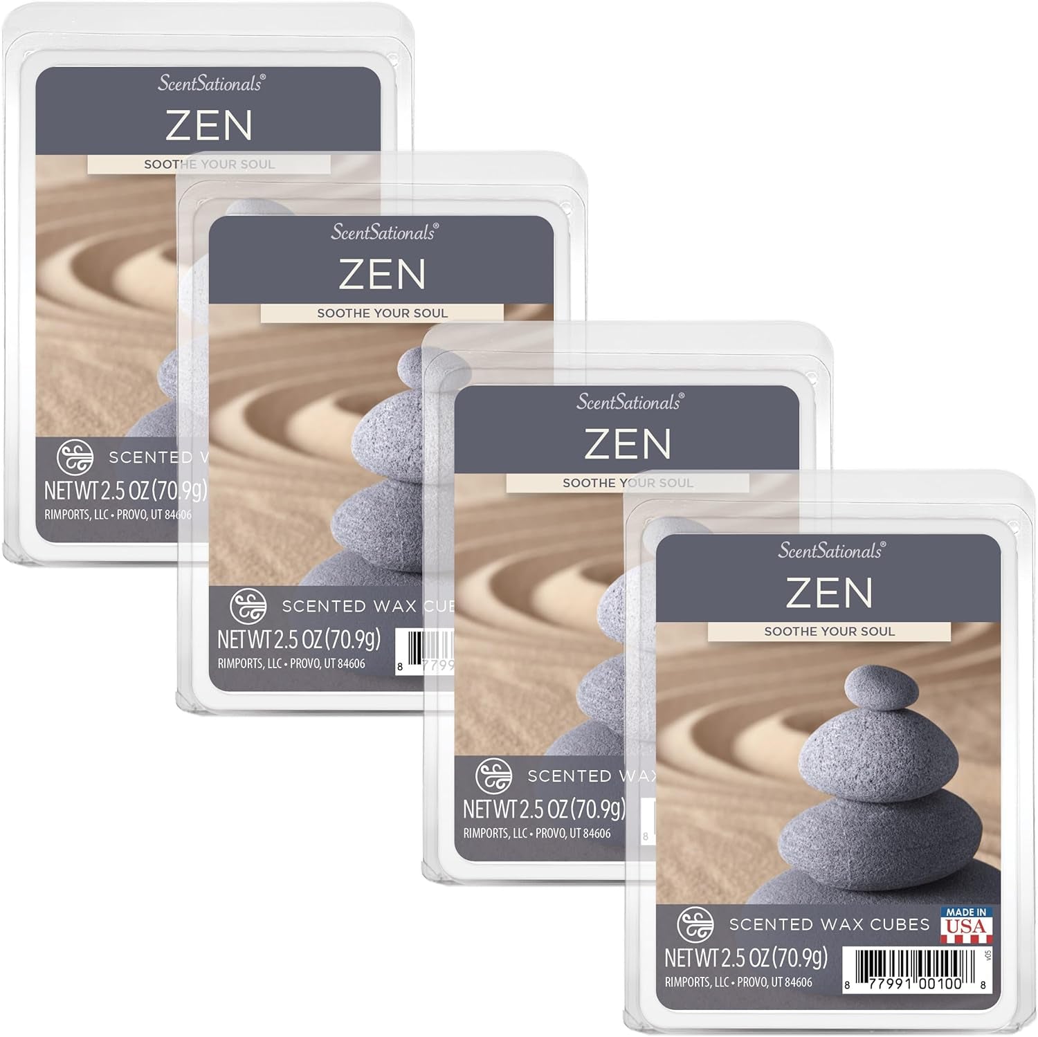 Wax Melts, Wax Cubes Strong Scent -Zen - Long Lasting (4 Pack)