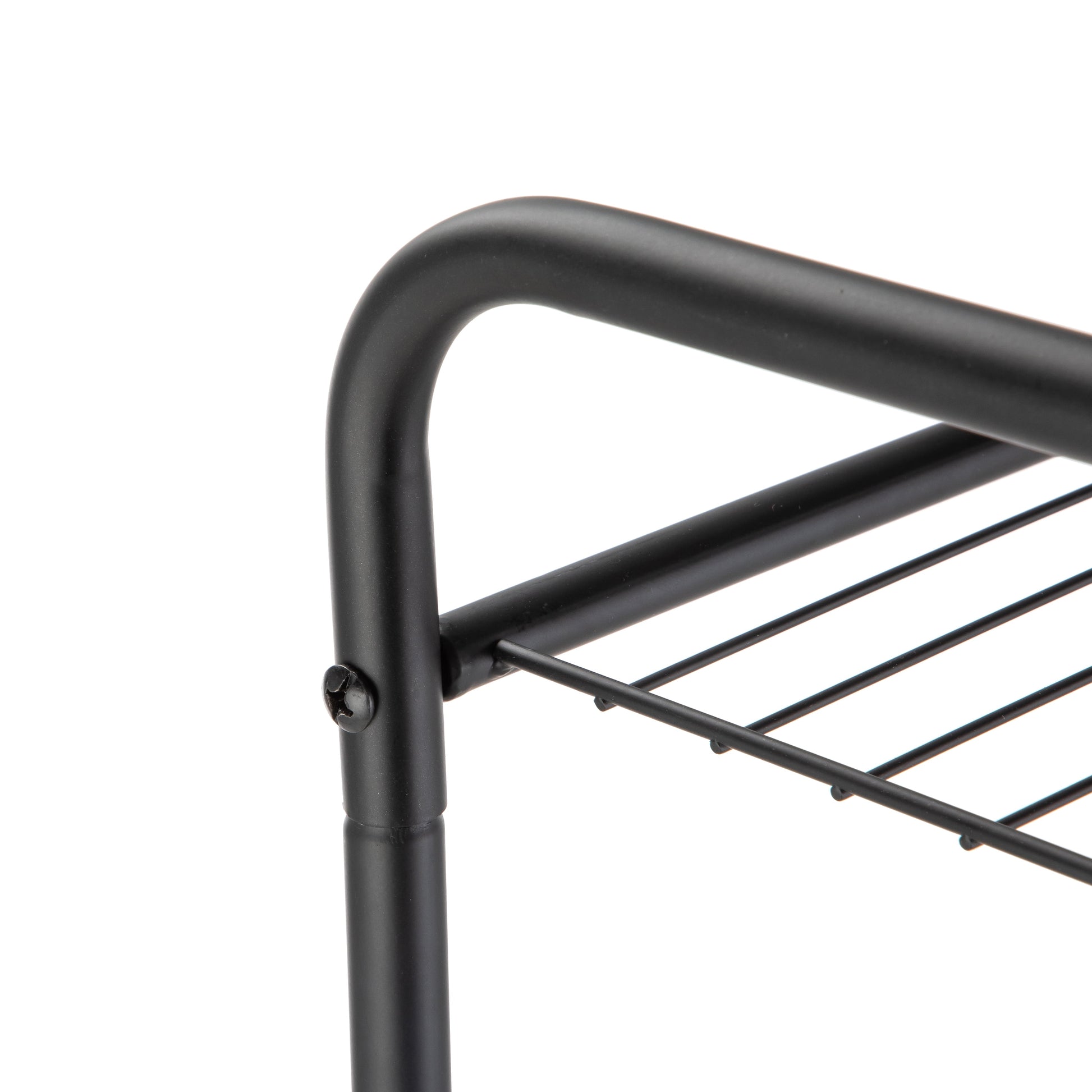 Matte Black Steel 5-Shelf Bathroom Storage Tower Unit