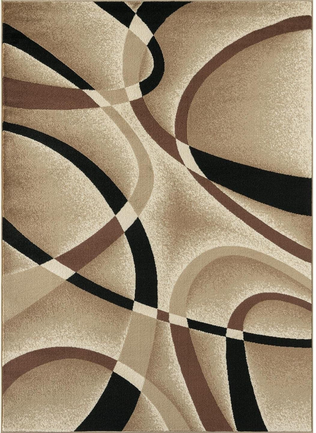 Luxe Weavers Geometric Abstract Area Rug Beige 4X5
