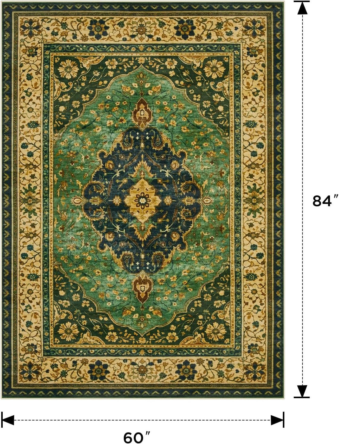 5X7 Rug for Living Room, Washable Rug for Bedroom Dining Room