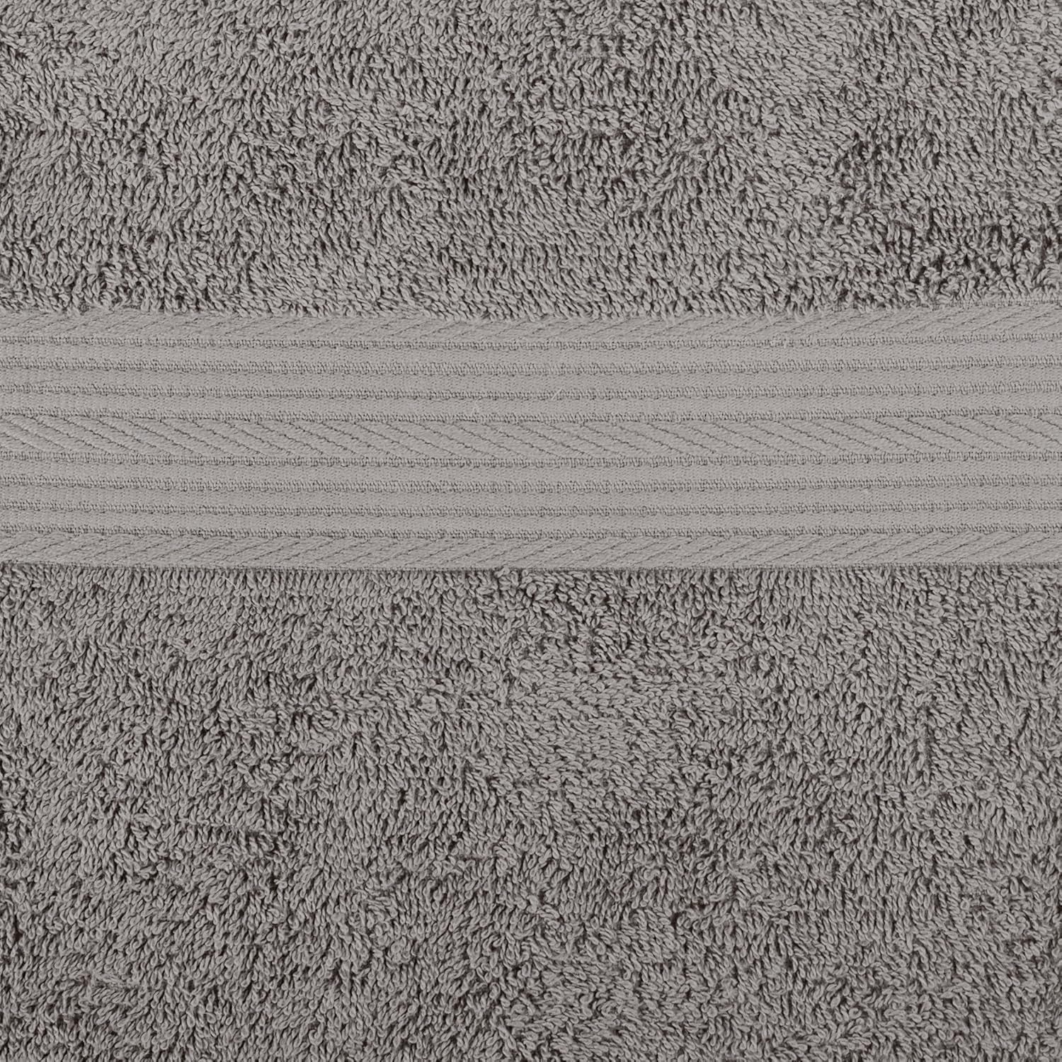 6 Piece Oversized Fade Resistant Towel Set, 100% Cotton Soft and Absorbent, Gray