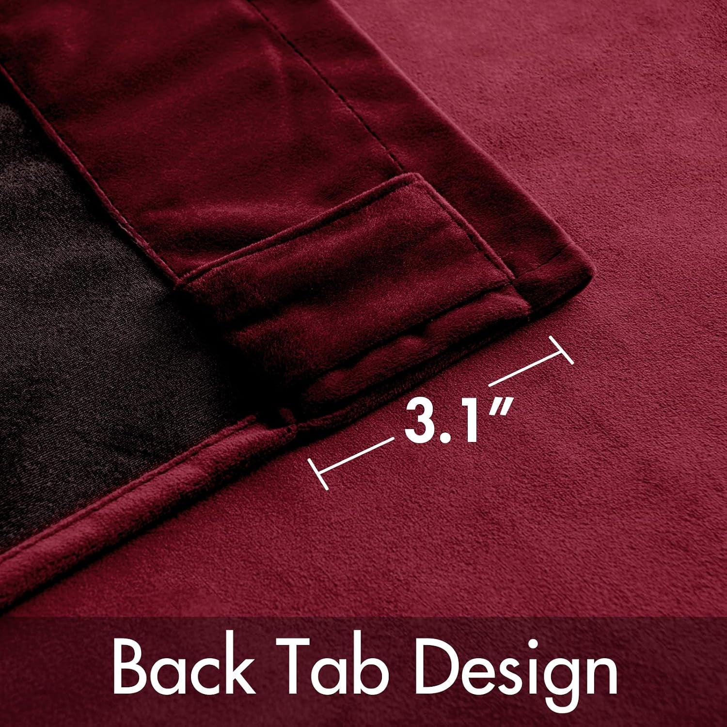 Velvet Curtains 52X84 Inches 2 Panels Burgundy Red Blackout Curtains