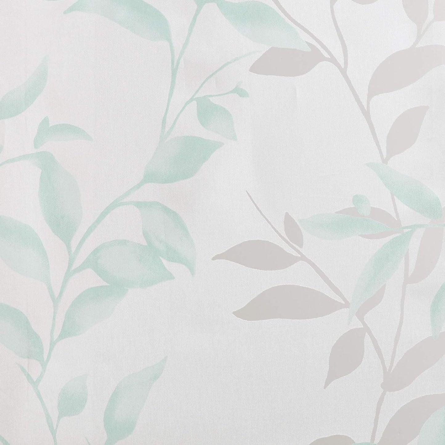 Cecily Semi Sheer SINGLE Panel Window Curtain Burnout Botanical Print, "50X84", Leaves Aqua