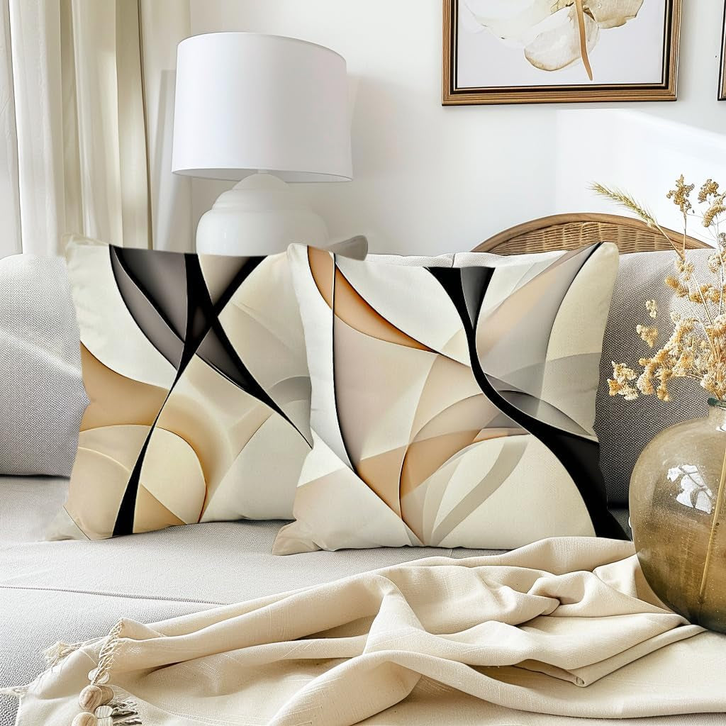Modern Abstract Geometric Throw Pillow Cover, 18X18 Inch