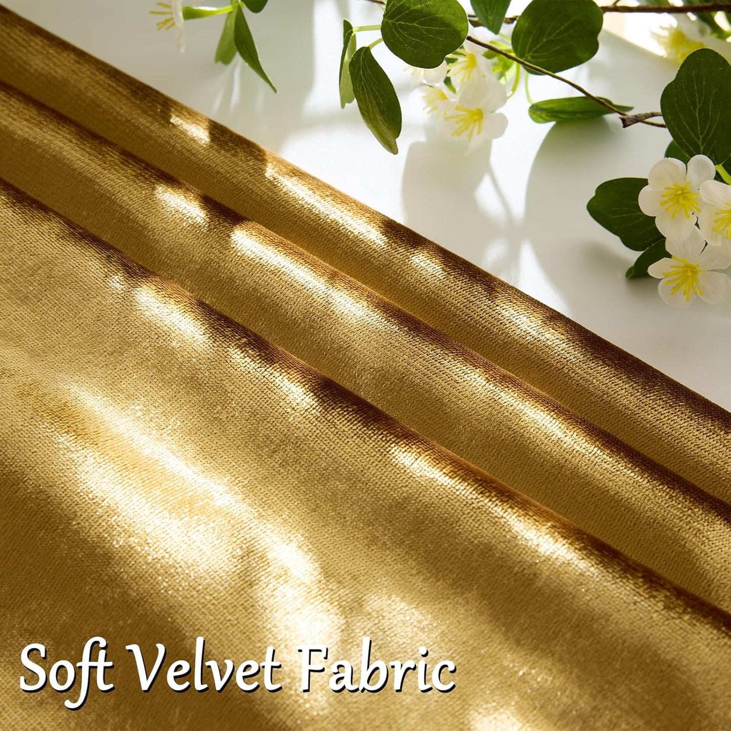 Gold Velvet Decorative 20X20 Throw Pillow Covers for Sofa Bed 2 Pack Soft Cushion Cover