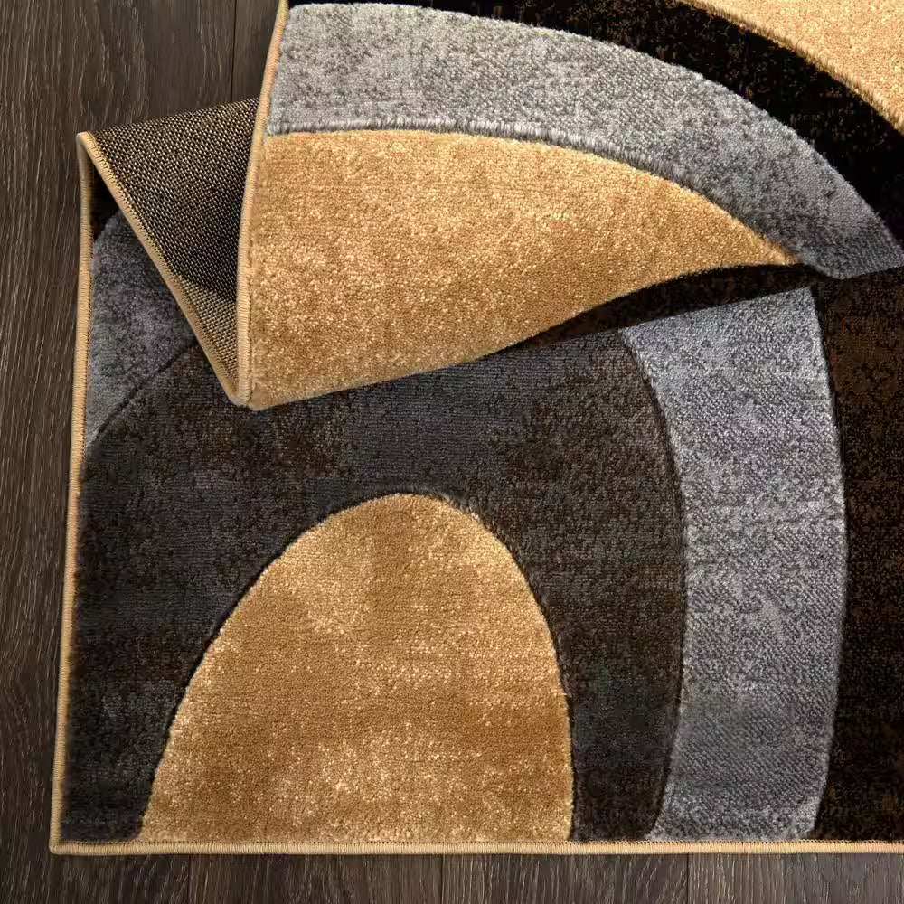 Tribeca Slade Brown/Gray 5 Ft. X 7 Ft. Abstract Area Rug