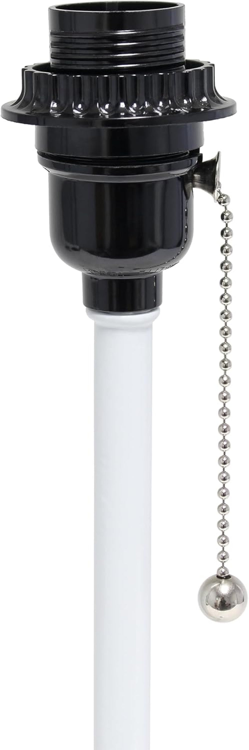 LT1144-WOW Sleek and Slender White Table Lamp with Charging Outlet for Bedroom, White Shade