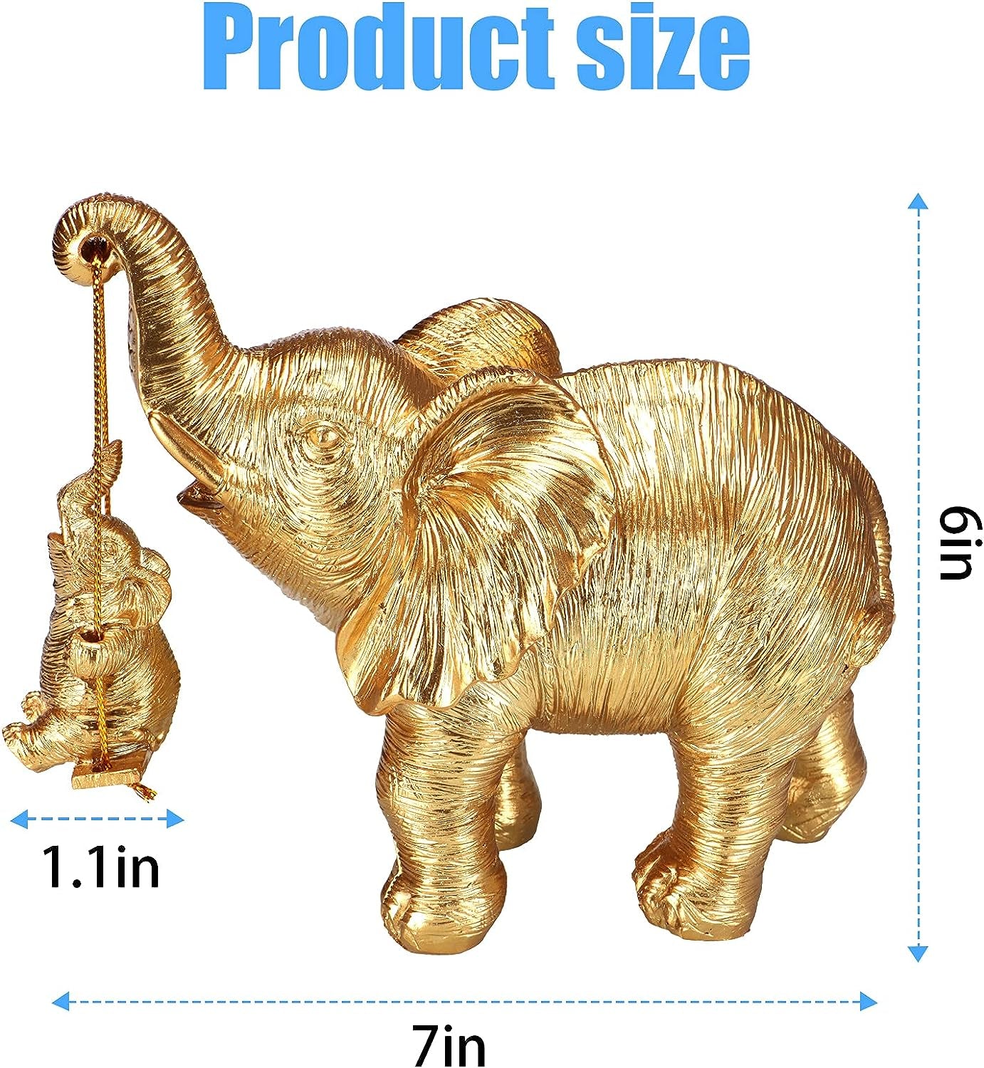 Gold Elephant Statue Home Decor