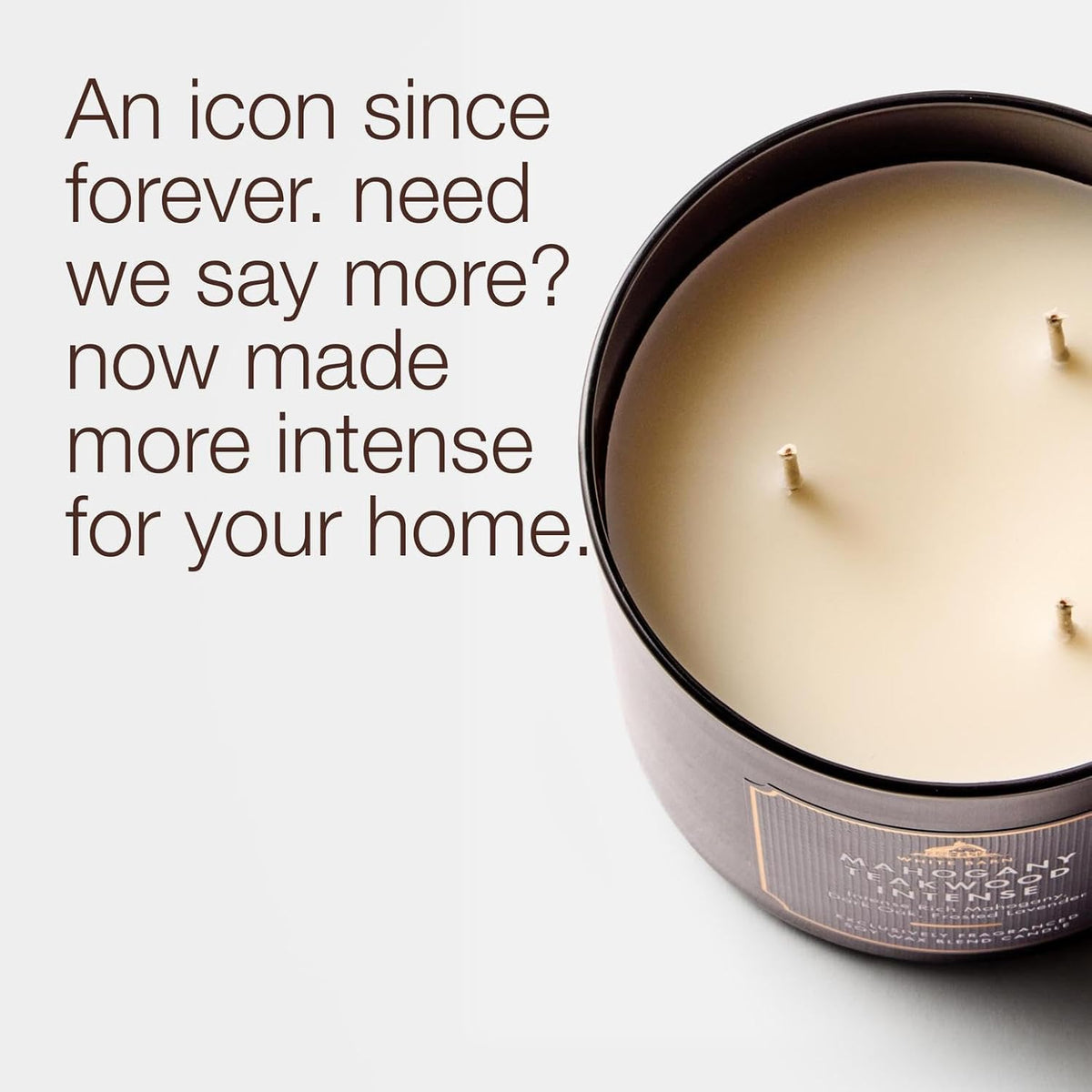 3-Wick Candle, Mahogany Teakwood Intense, Soy Wax Blend
