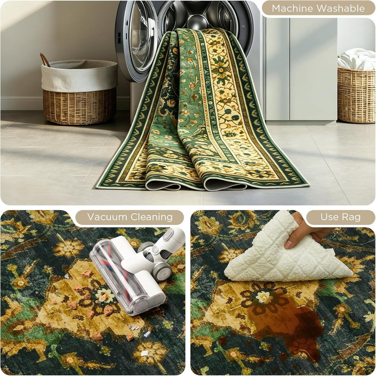 5X7 Rug for Living Room, Washable Rug for Bedroom Dining Room