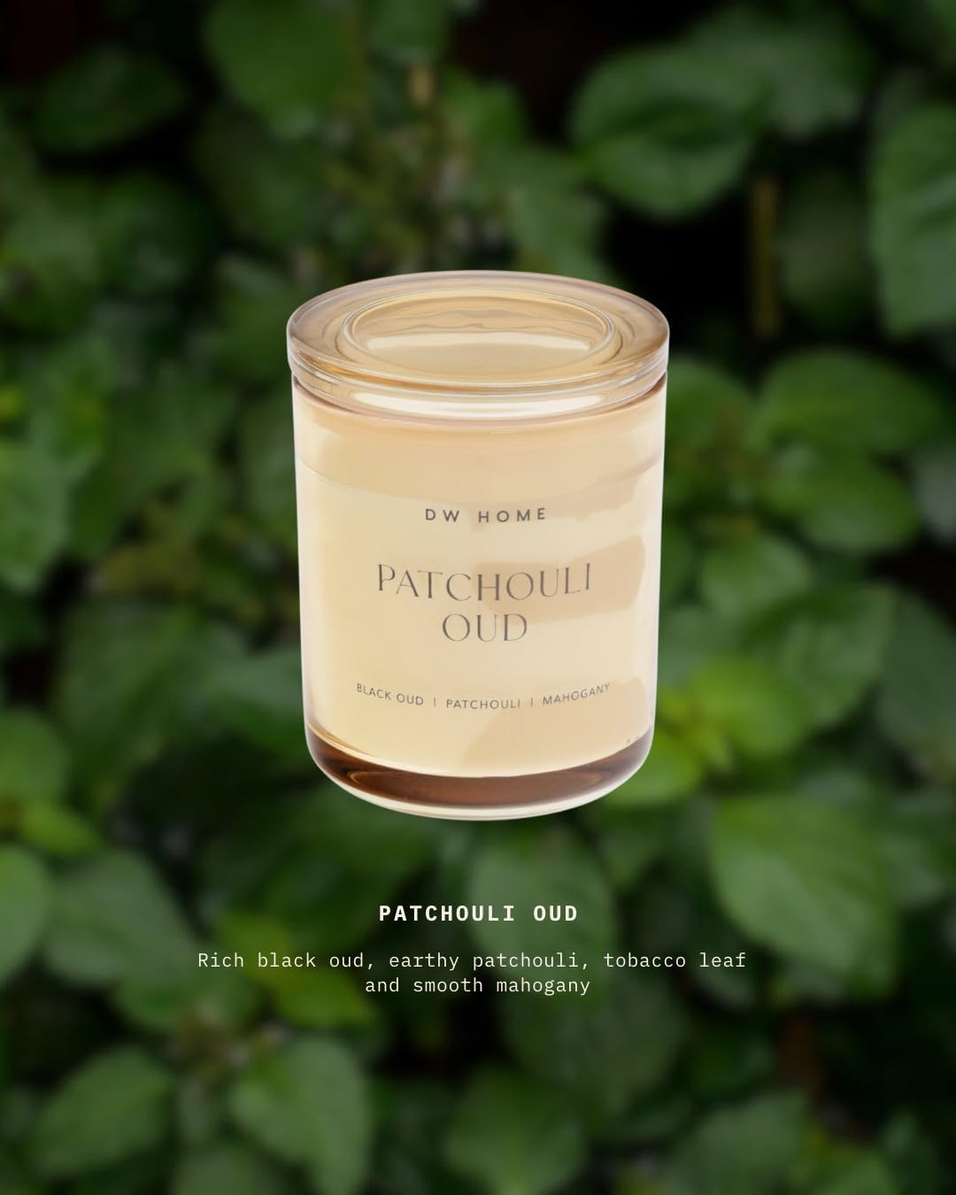 Patchouli Oud Scented Candles, 9 Oz Single Wick Medium Jar, up to 33 Hour Burn Time, Strong Long Lasting Deep Woodsy Fragrance, Gifts for Men & Women