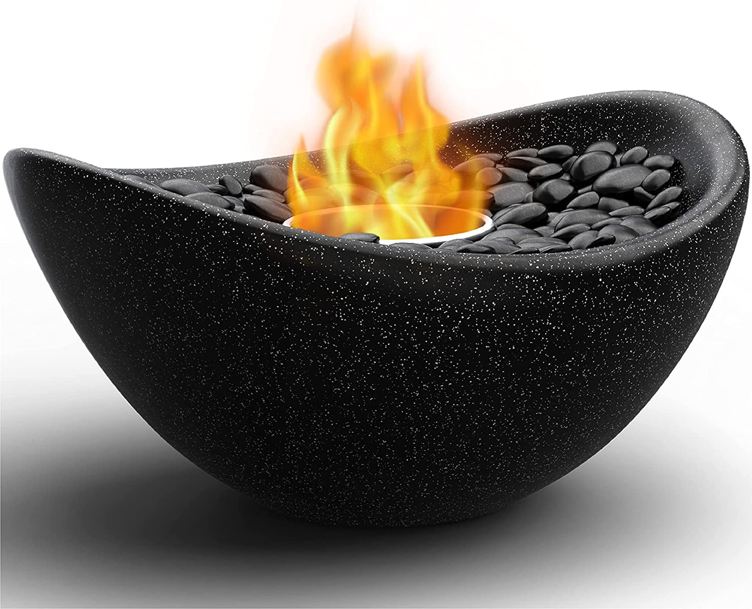 Tabletop Fire Pit for Patio - 11 X 5.3 Inch Indoor Outdoor Table Top Firepit Bowl- Black