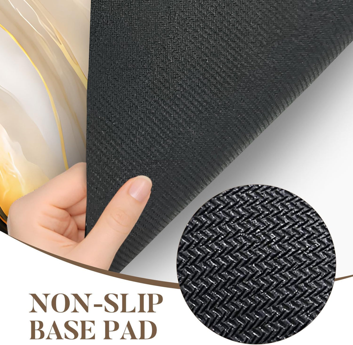 Black Gold Marble Kitchen Mat, Cushioned anti Fatigue Non Slip Rug
