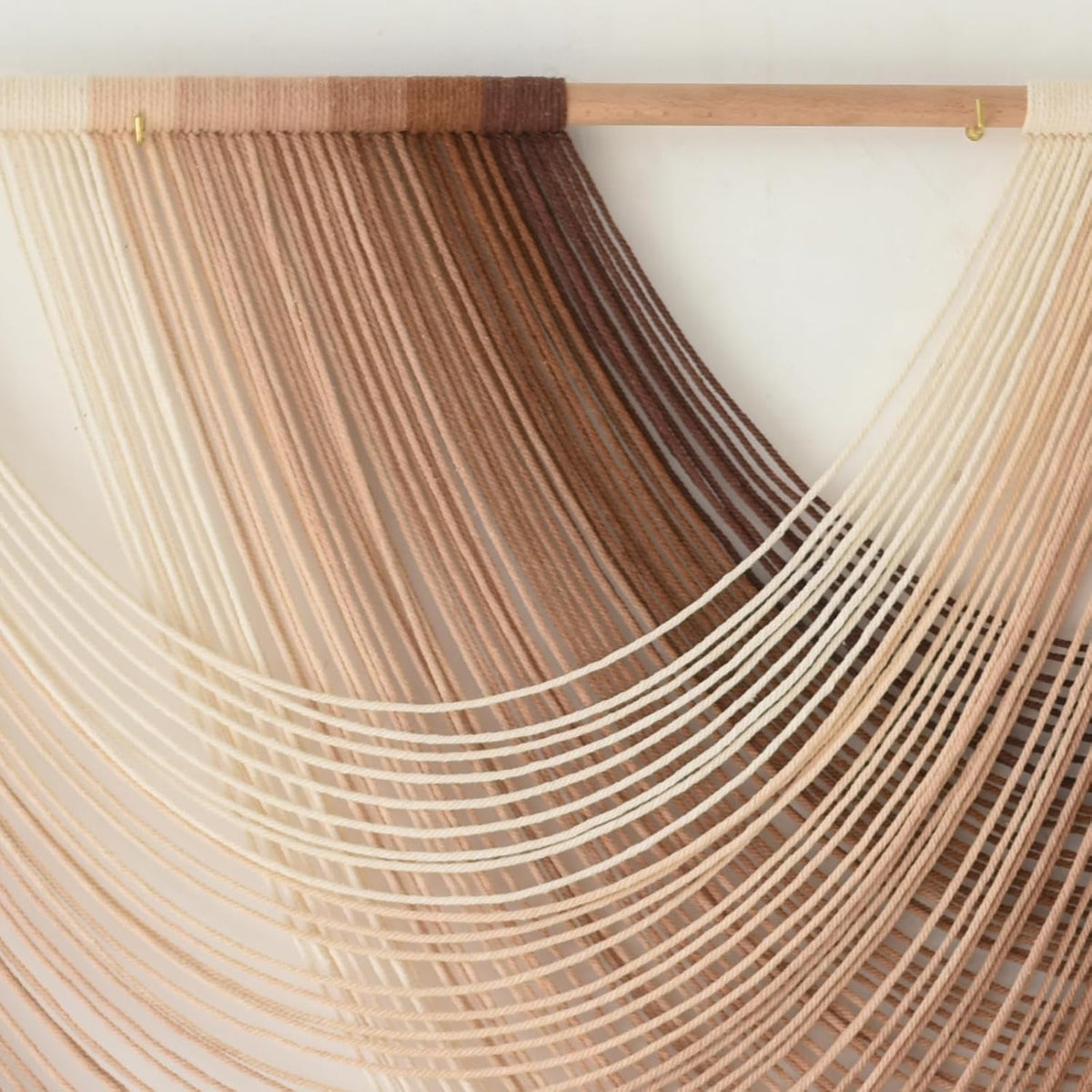 Macrame Wall Hanging Dip Dyed Large Boho Brown Fiber Wall Art 57"W*39"L