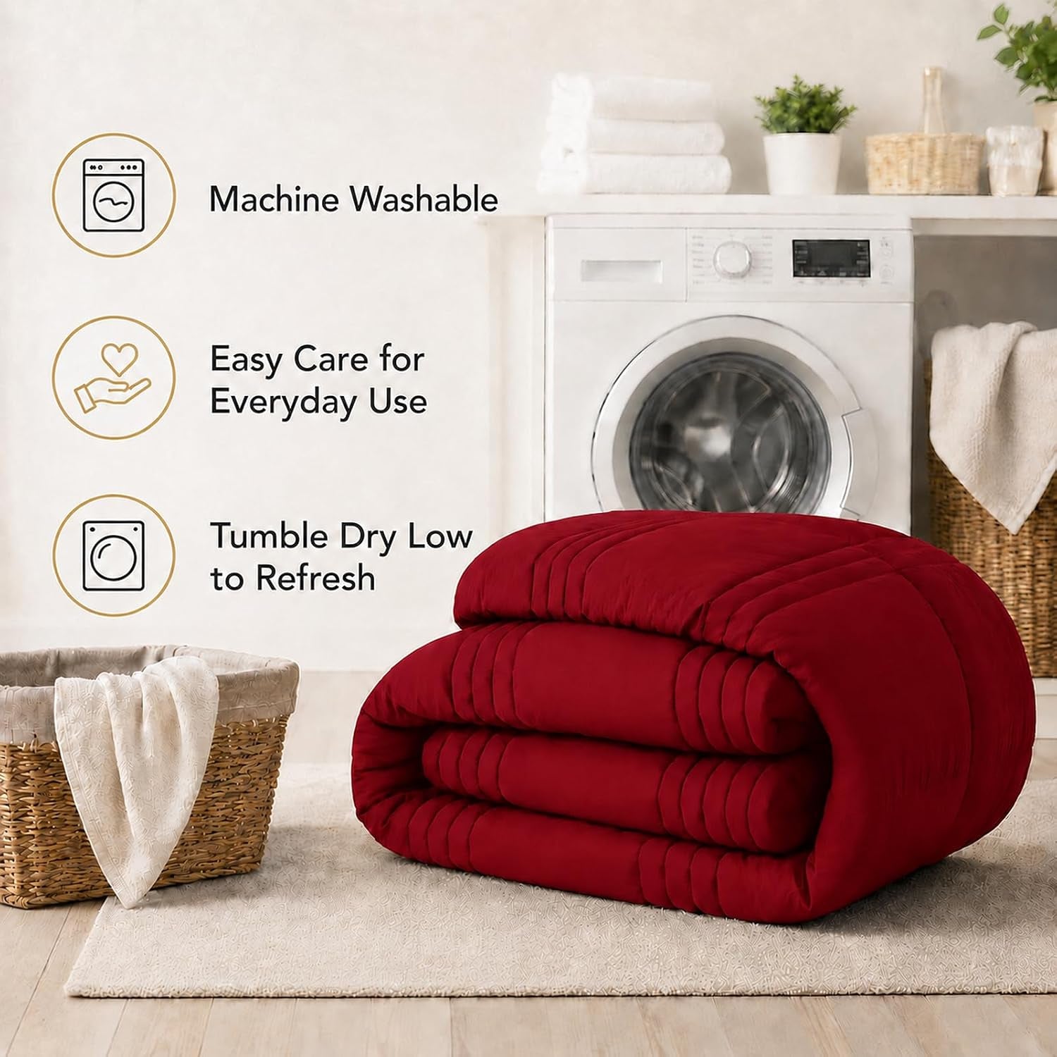 Queen Comforter Set with Sheets, 7 Pieces Bed in a Bag Queen Red
