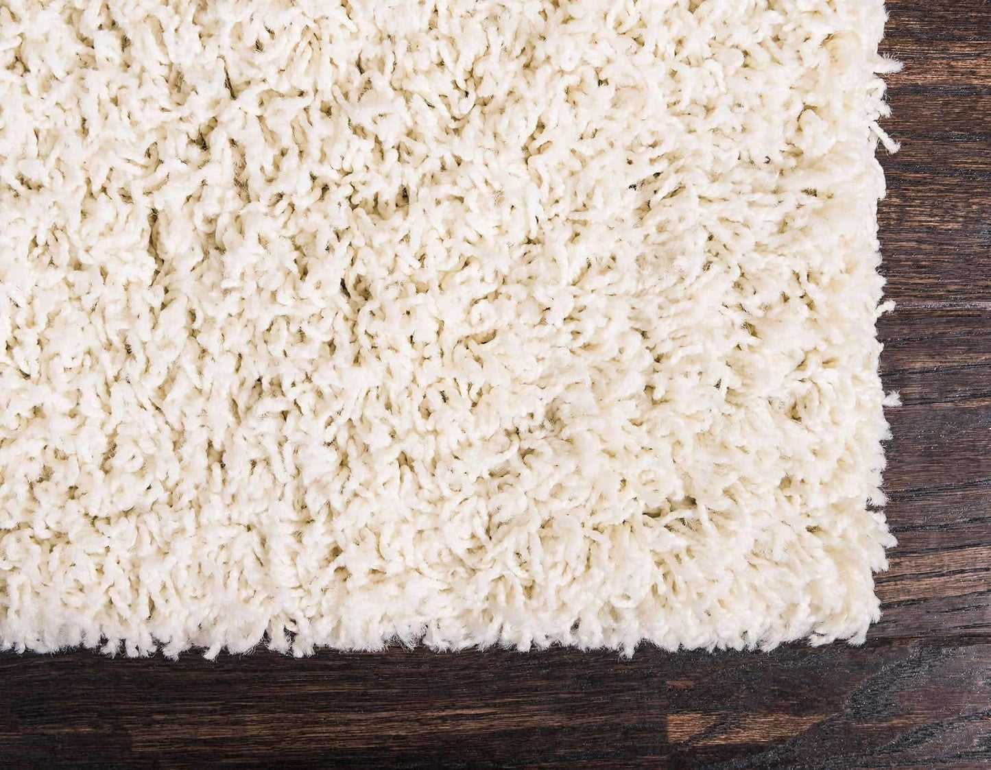 Solid Shag Area Rug (3' 3" X 5' 3" Rectangle, Pure Ivory)