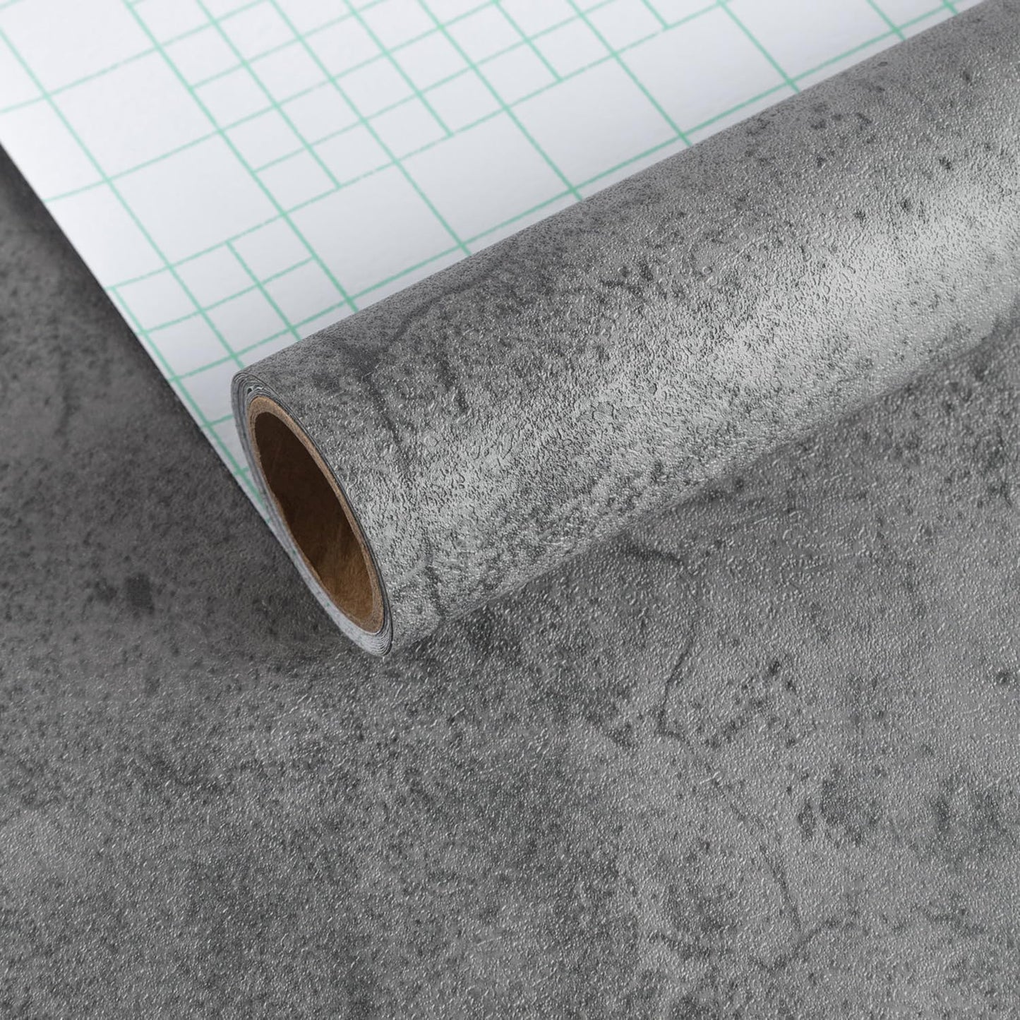 24"×197" Dark Grey Concrete Contact Paper Self Adhesive Gray Faux Cement Wallpaper Peel and Stick Waterproof