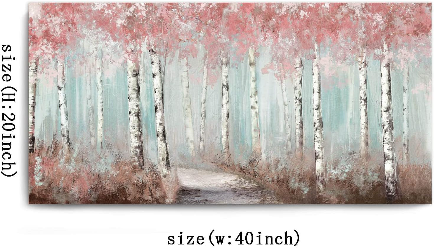 Wall Art Decor Picture, Pink Trees Wall Decor 20"X 40"