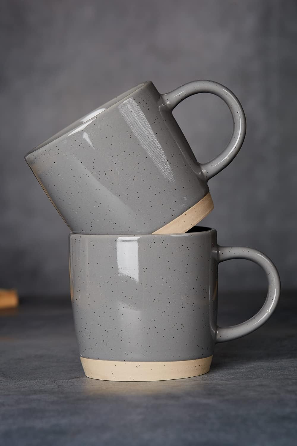 Coffee Mugs for 4, 12 Oz Mug Set, Dark Gray