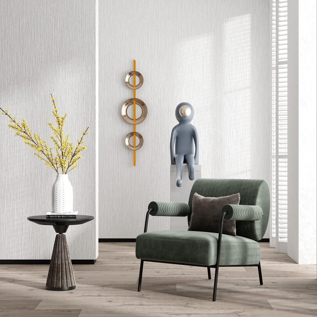 Grass cloth Textured Wallpaper 24In X 393In Fabric Contact Paper White Wallpaper Linen Peel and Stick (White)