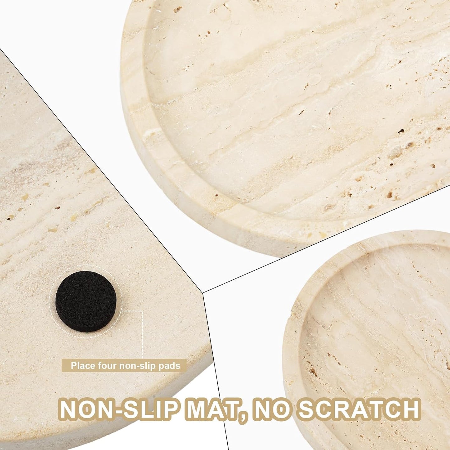 Marble Italian Travertine Tray for Countertop, 12"X6"