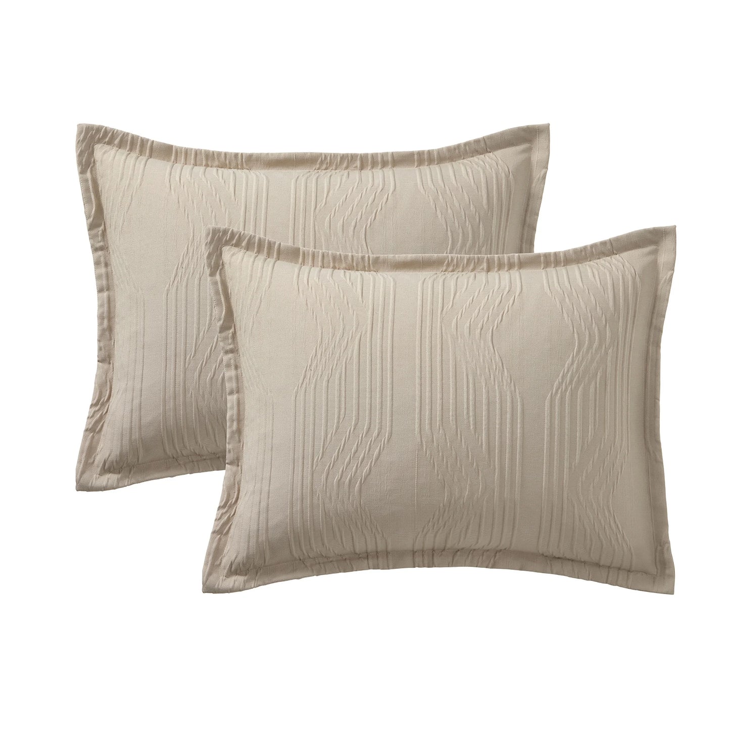Geo 5-Piece Tan Jacquard Comforter Set, Full/Queen
