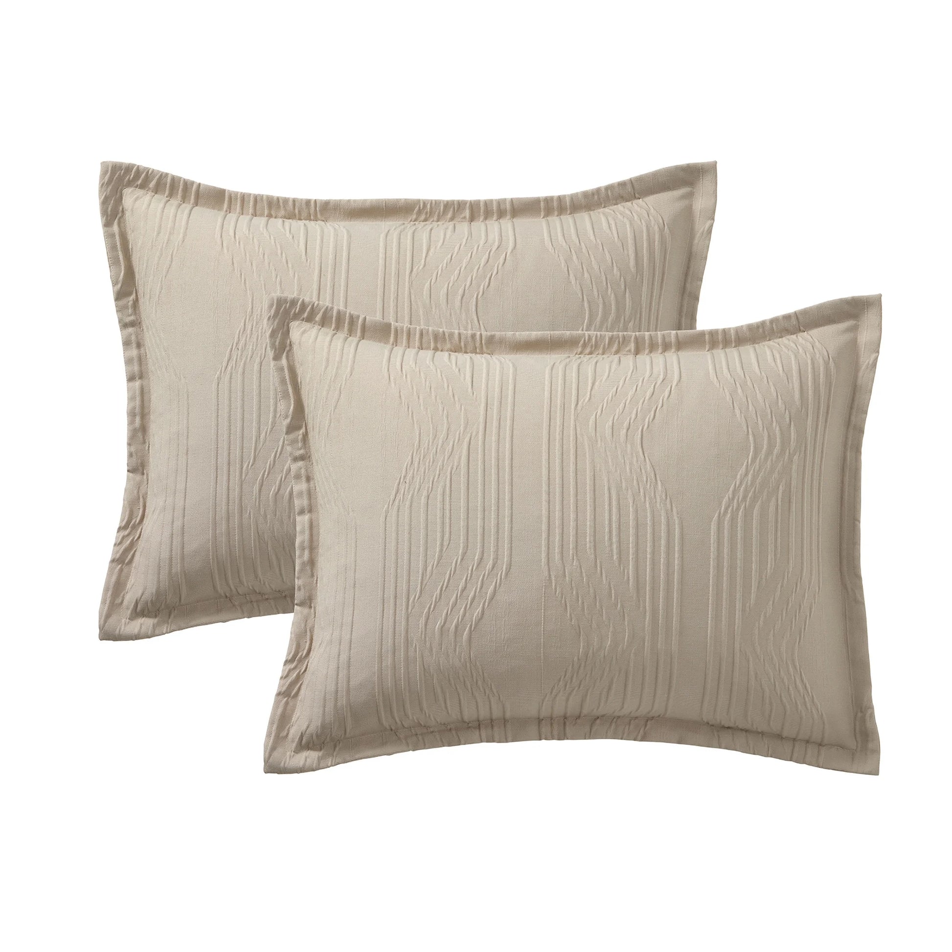 Geo 5-Piece Tan Jacquard Comforter Set, Full/Queen