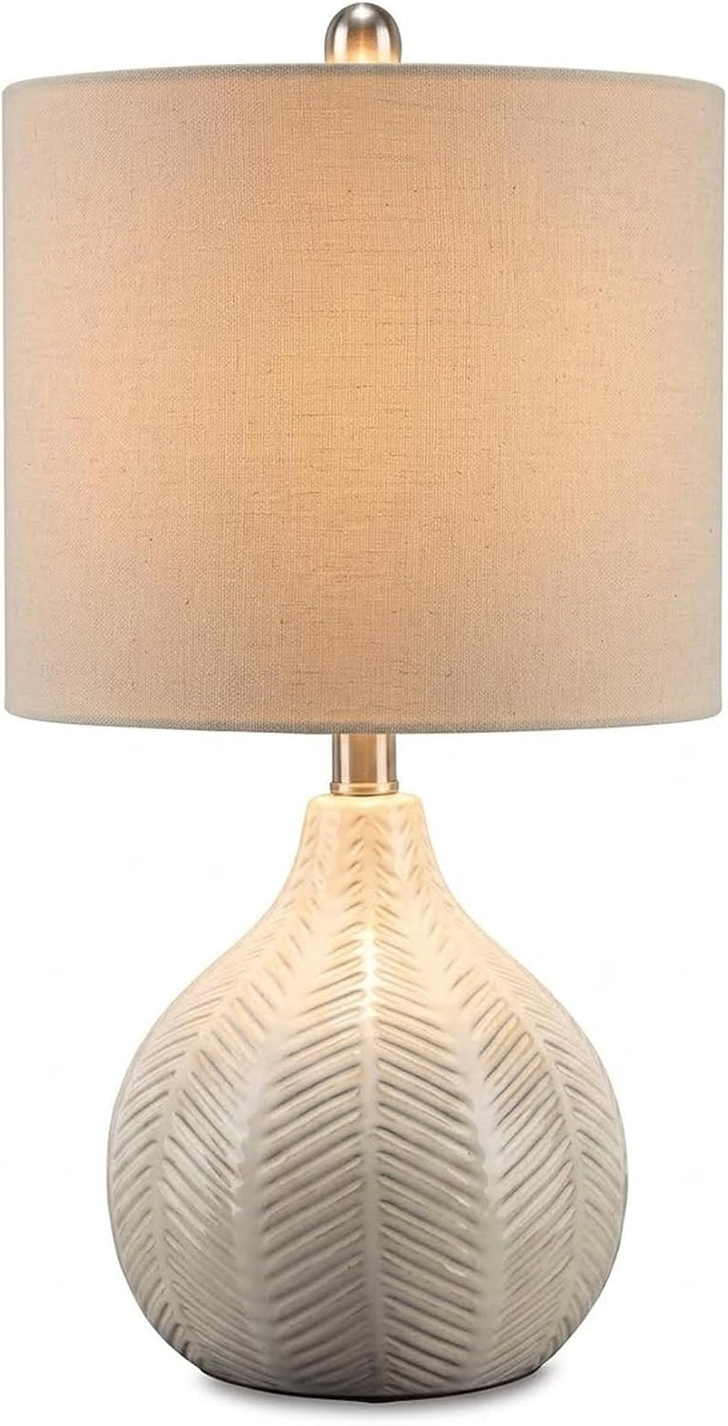 Signature Design by Ashley Rainermen Ceramic Table Lamp, 21", off White, 92.5-Inch Cord, E26 Socket