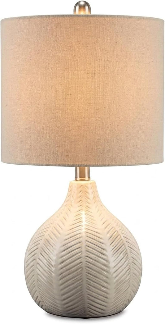 Signature Design by Ashley Rainermen Ceramic Table Lamp, 21", off White, 92.5-Inch Cord, E26 Socket