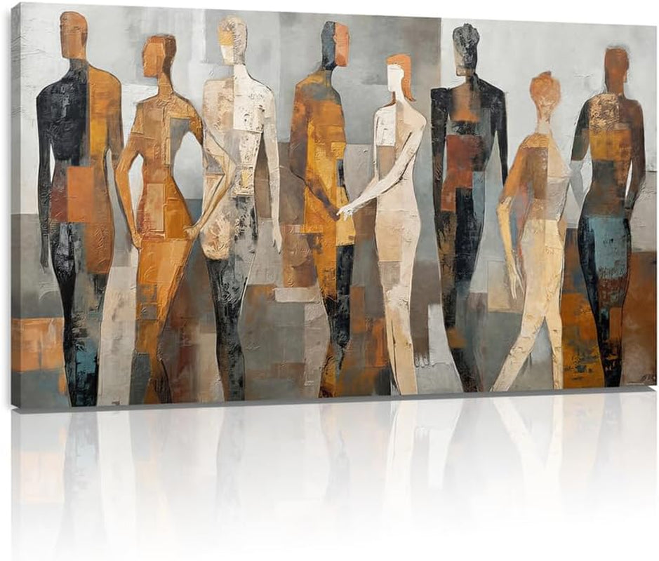 Large Abstract People Canvas Wall Art for Living Room, 40 X 20 Inches