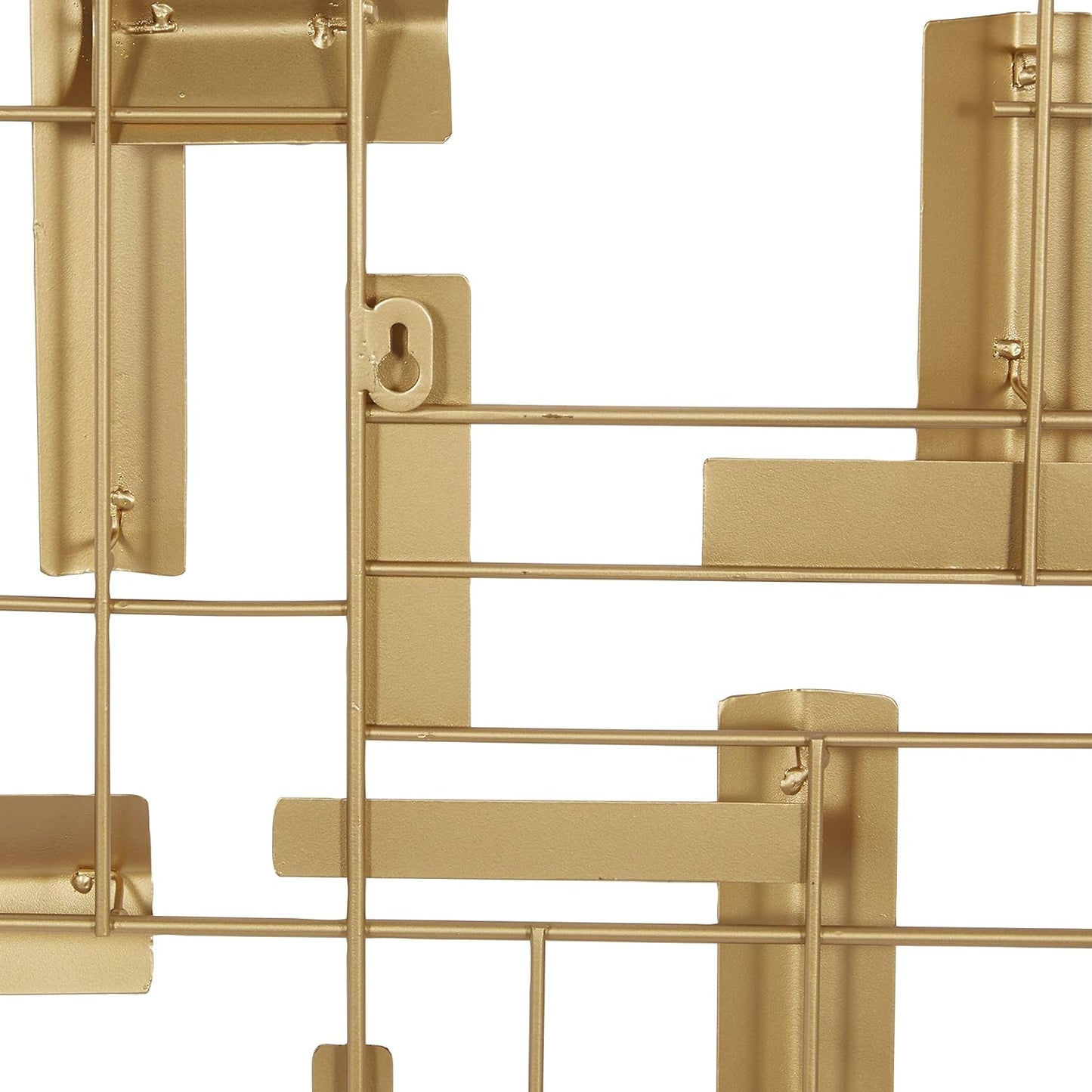 Cosmopolitan Metal Geometric Home Wall Decor 3D Stripe Wall Sculpture, Wall Art 36" X 1" X 23", Gold