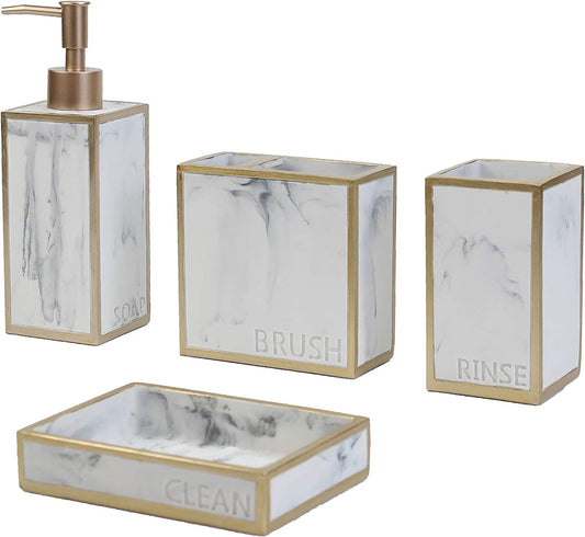 Bathroom Accessories Set, Farmhouse Bathroom Decor,4 Pcs Set 