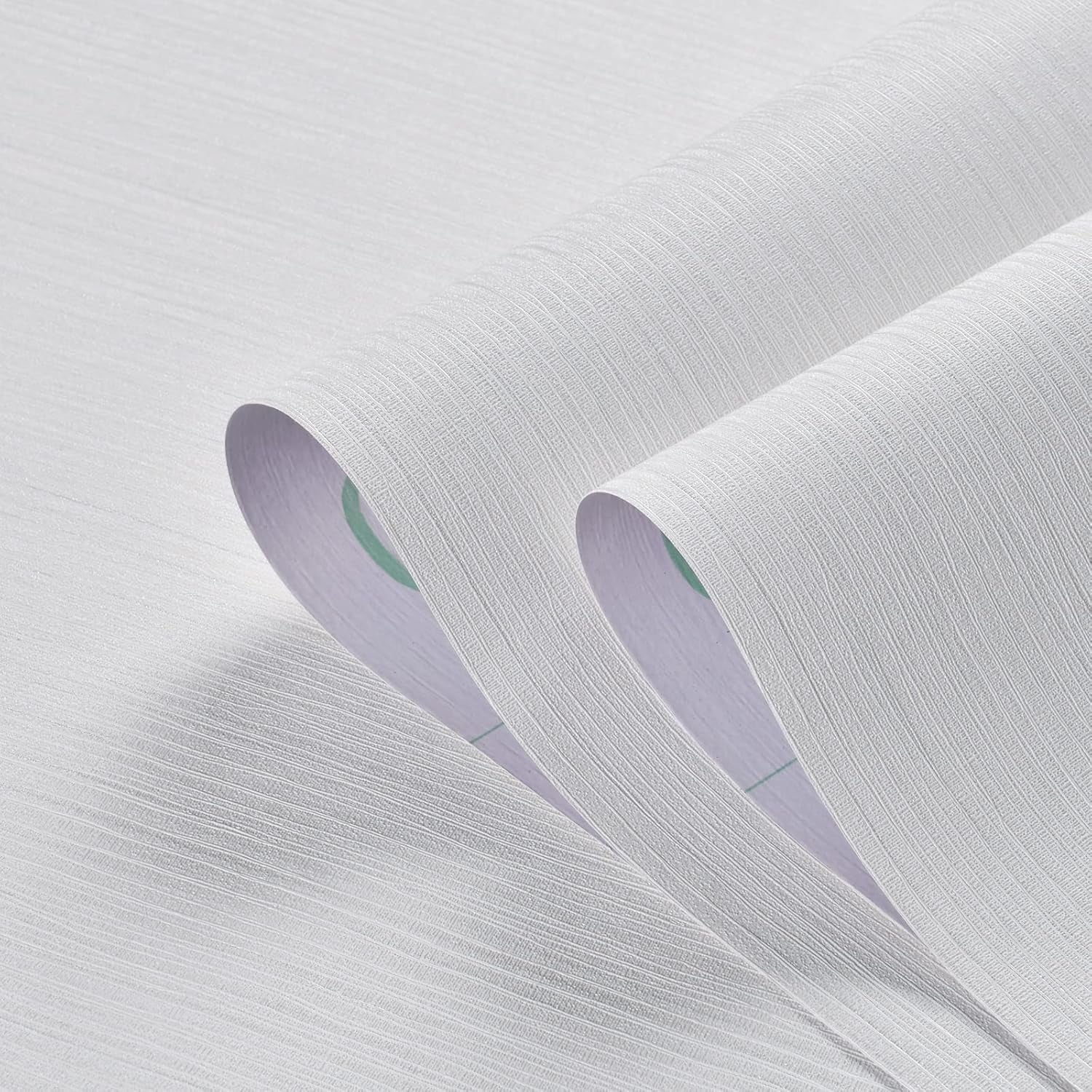 Grass cloth Textured Wallpaper 24In X 393In Fabric Contact Paper White Wallpaper Linen Peel and Stick (White)