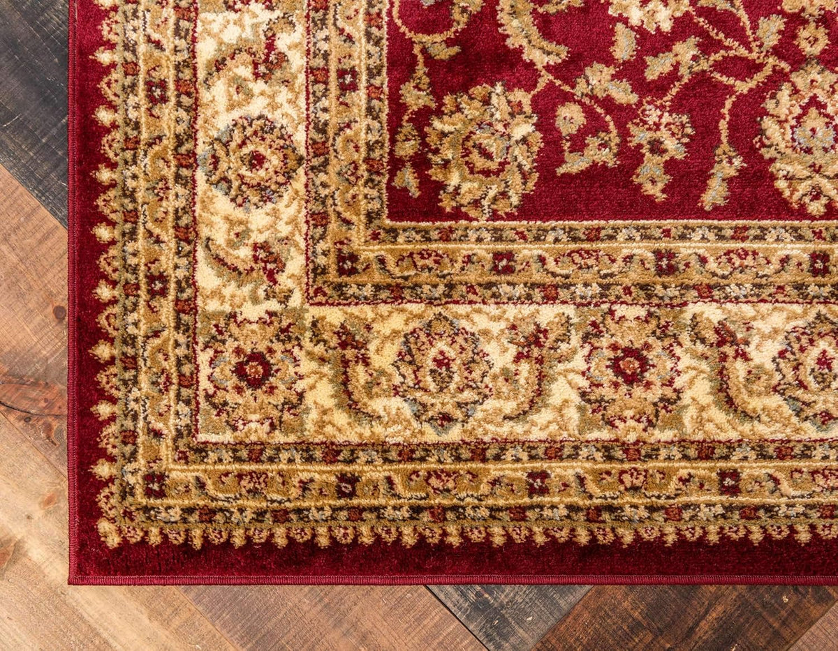 Voyage Collection Traditional Oriental Classic Intricate Design Area Rug (2' 7 X 10' 0 Runner, Red/Gold)