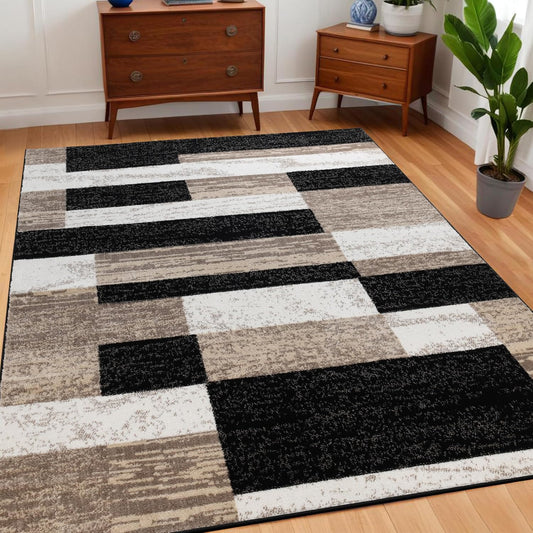 Rockwood Modern Geometric Indoor Area Rug, 3'X5', Ivory Beige